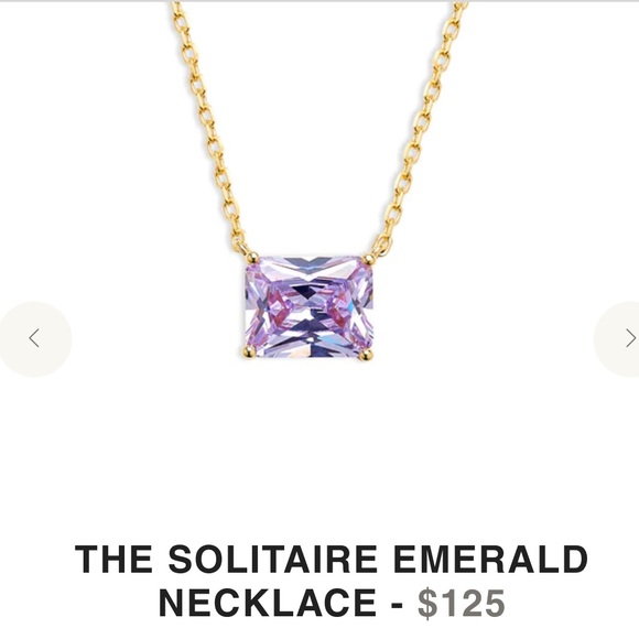 The M Jewelers Solitare Purple Emerald Necklace - Picture 1 of 7